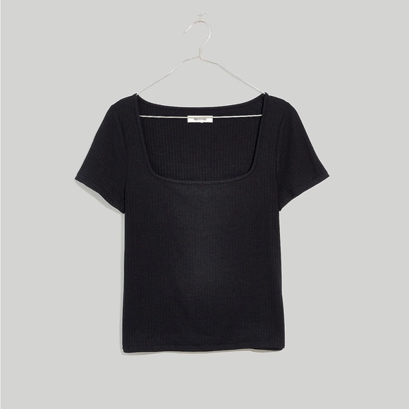 K58 Ribbed Square-Neck Crop Top - Picture 3 of 4